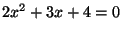 2x^2+3x+4=0