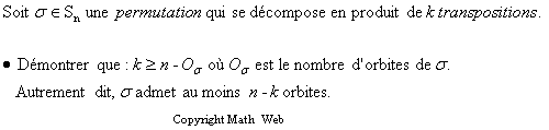 Nombre de transpositions pour engendrer une permutation