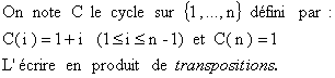 D�composer un cycle en permutations
