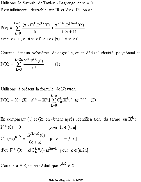 Pylonomes Math Aide exercice 1 : Polynômes Math Sup